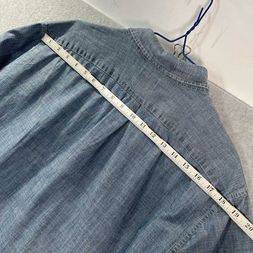 J Crew Shirt Mens XL Blue Chambray Slim Fit long Sleeve Button Up - Picture 12 of 15